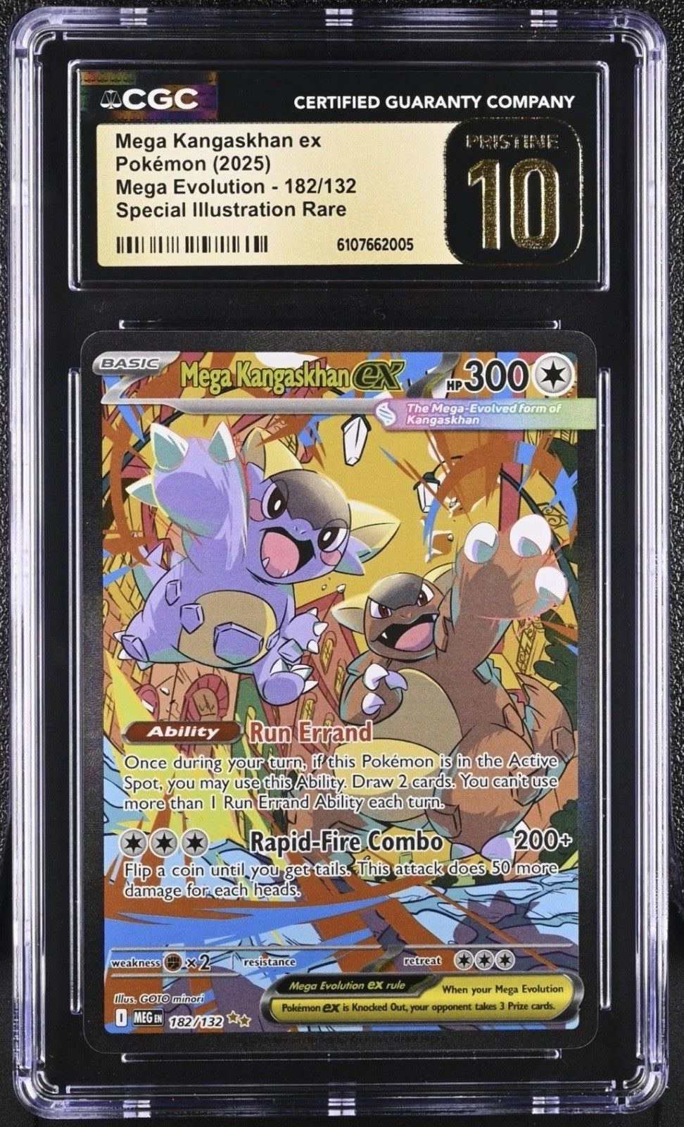 ‼️Pokemon Mega Kangaskhan ex #182 Mega Evolution GRADE 10 PRISTINE GOLD LABEL💨