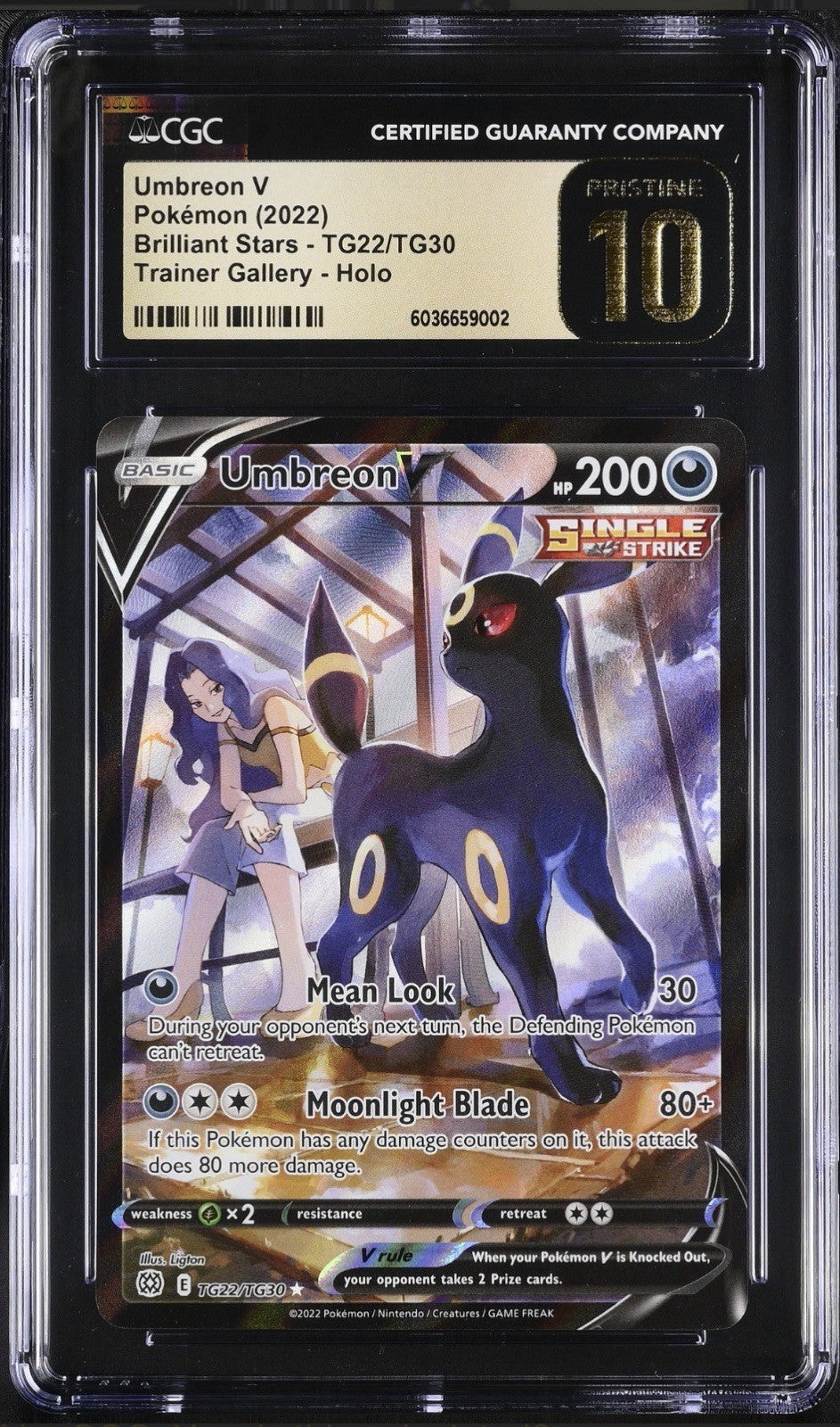 ‼️Umbreon V TG22 Brilliant Stars Trainer Gallery GRADE 10 PRISTINE GOLD LABEL!💨