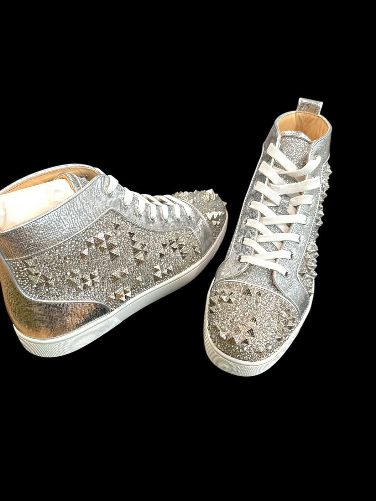 ‼️HARD TO FIND Christian Louboutin Louis Max Flat Suede/Glit Mini Palm 46.5~12.5