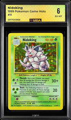 ⚠️ Nidoking 011/102 Pokemon Base Set Holo~ MBA GRADE 6~ FAST SHIP SHOOT OFFER💨