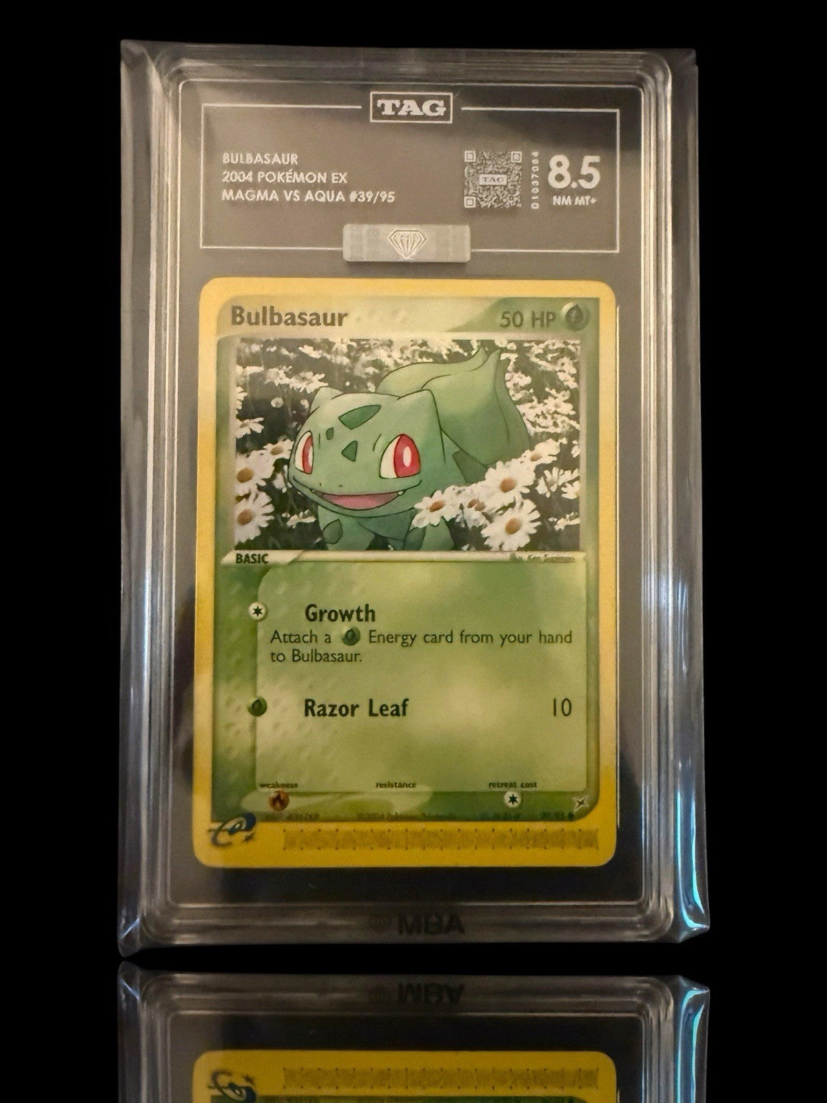 🚨 BULBASAUR 2004 POKEMON EX MAGMA VS AQUA #39~TAG 8.5~ SILVER DIAMOND MBA 💎