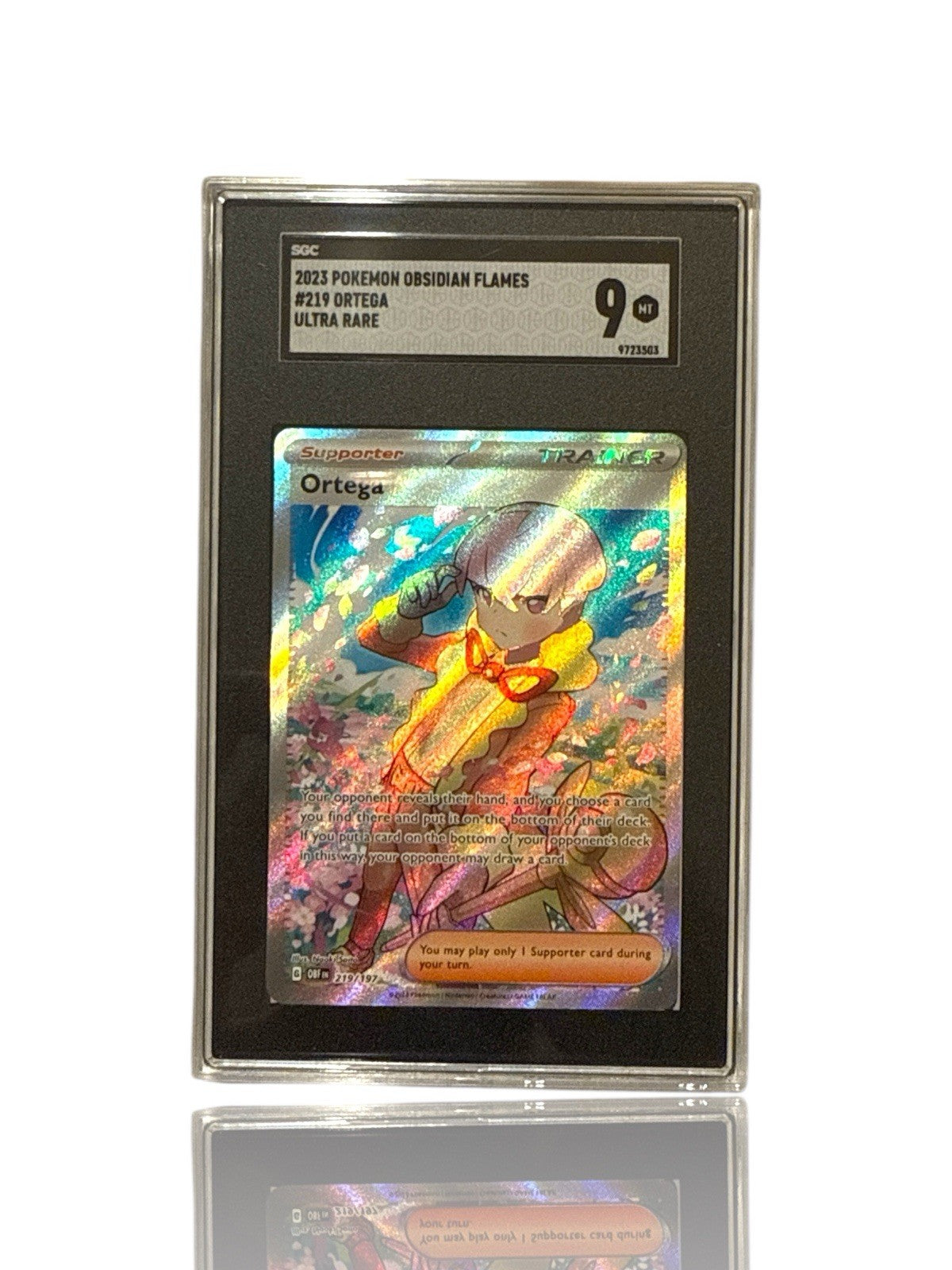 ‼️Pokemon Ortega 219/197: Obsidian Flames Holo GRADE 9! FAST SHIP~SHOOT OFFER💨