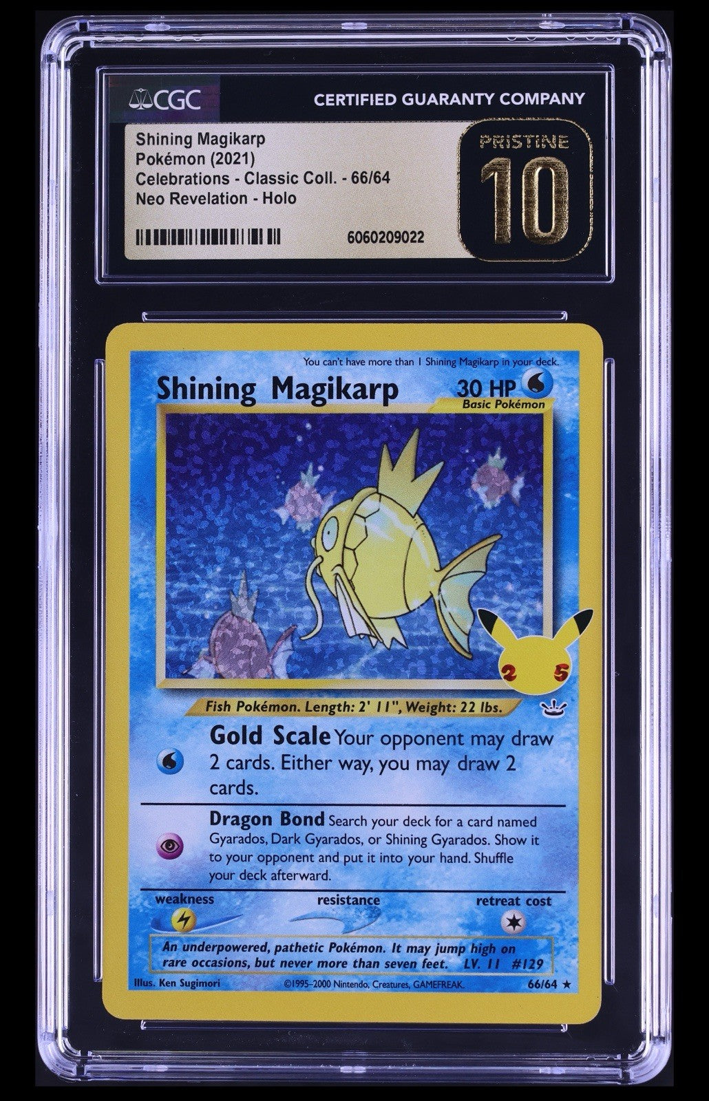 ‼️Shining Magikarp Pokémon (2021) Celebrations - GRADE 10 PRISTINE💨SHIPS FAST!