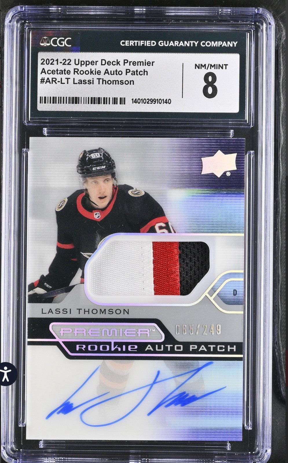 2021-22 Upper Deck Premier - Acetate Rookie Auto Patch Lassi Thomson #AR-LT /249