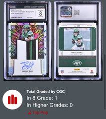 ‼️2022 Panini One - Rookie Fractal Patch Autographs Breece Hall #388~ POP 1!💨