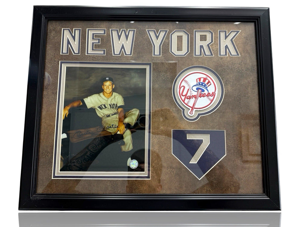 ⚠️Mickey Mantle Signed Photo, 22 X 18" Oversized~Custom NY Yankees Frame GFA COA