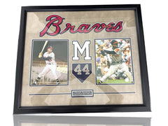 ⚠️ Hank Aaron 22x26” Braves HOF Framed Matted COA GFA~HIGH QUALITY SHOOT OFFER💨
