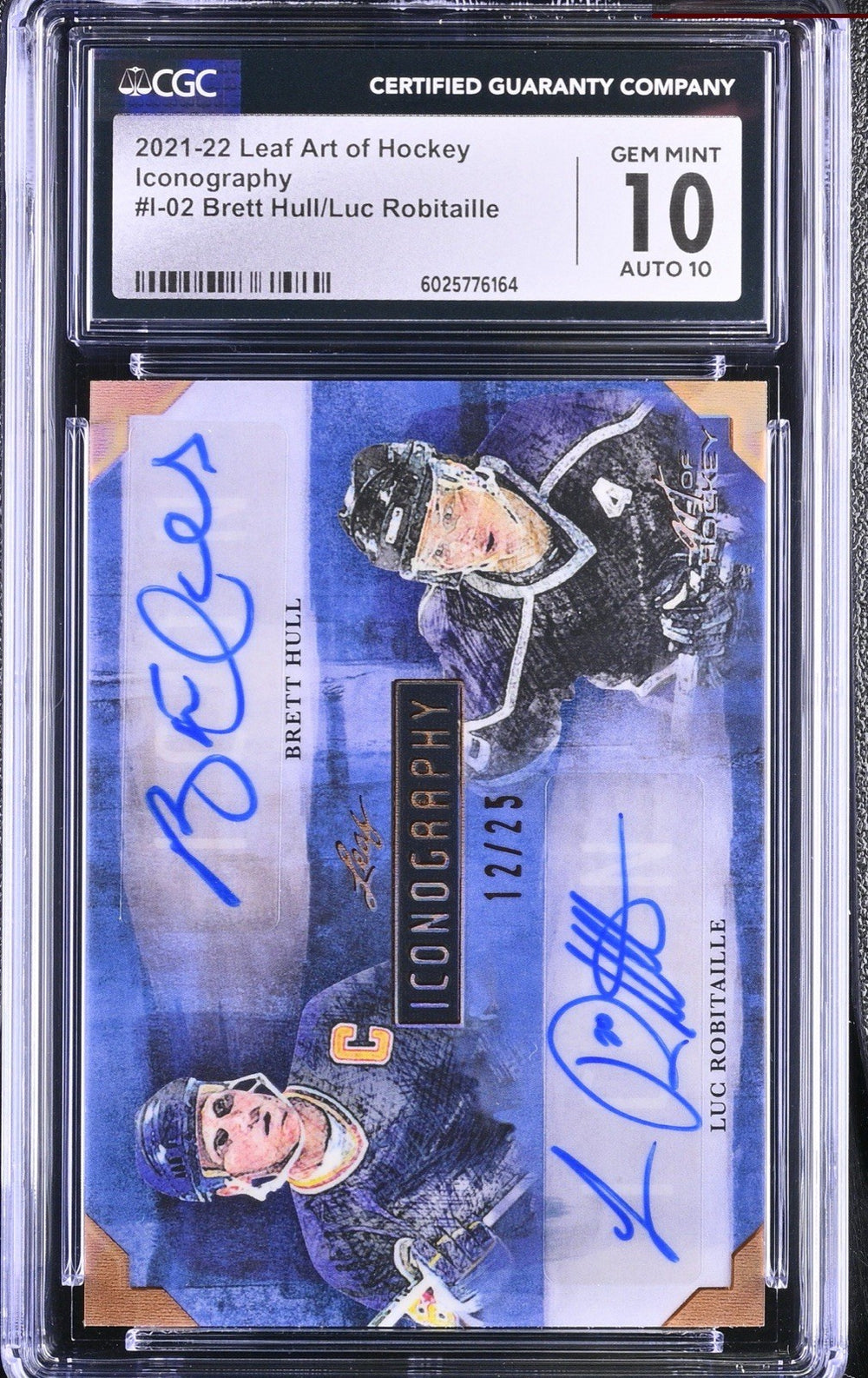 ‼️2021 Leaf Art of Hockey Iconography #I-02 Brett Hull/Luc Robitaille CGC 10💨