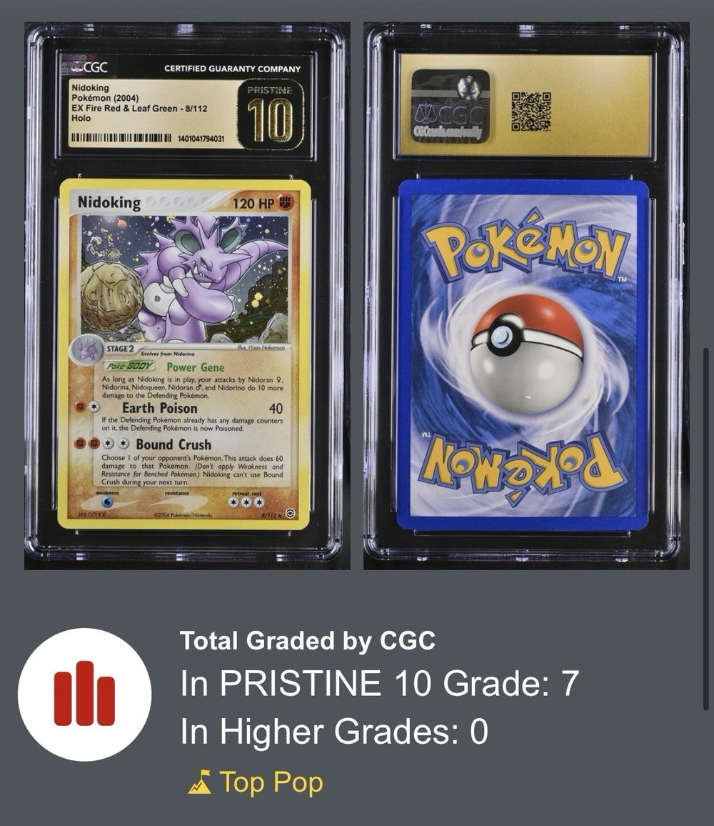 💎 Pokemon Nidoking #8 FireRed & LeafGreen GRADE 10 PRISTINE GOLD LABEL TOP POP!