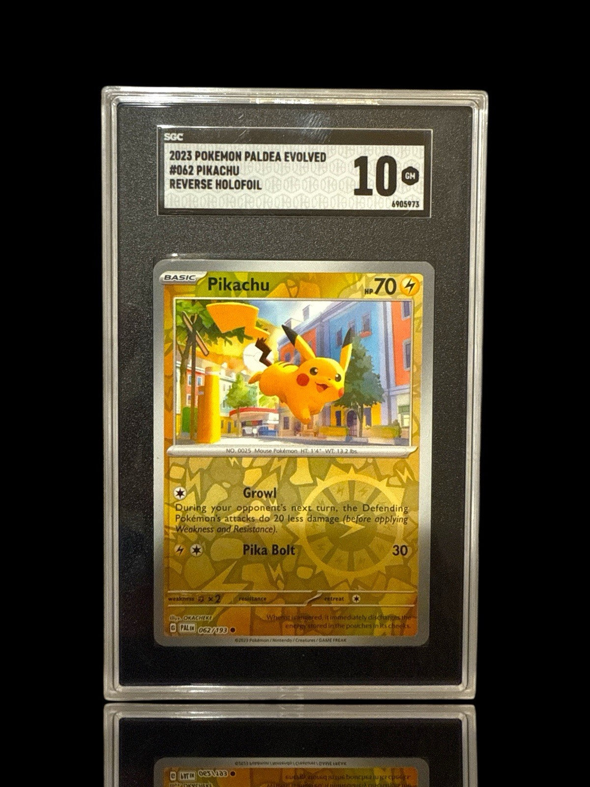 ‼️Pikachu 062/193 Sv02: Paldea Evolved Reverse Holo~GRADE 10! SHIPS SAME DAY💨