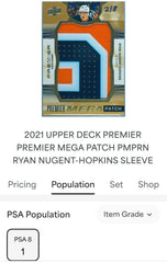 2021 UD PREMIER RYAN NUGENT-HOPKINS MEGA PATCH-SLEEVE NUMBERS PSA 8! POP 1 💥2/8