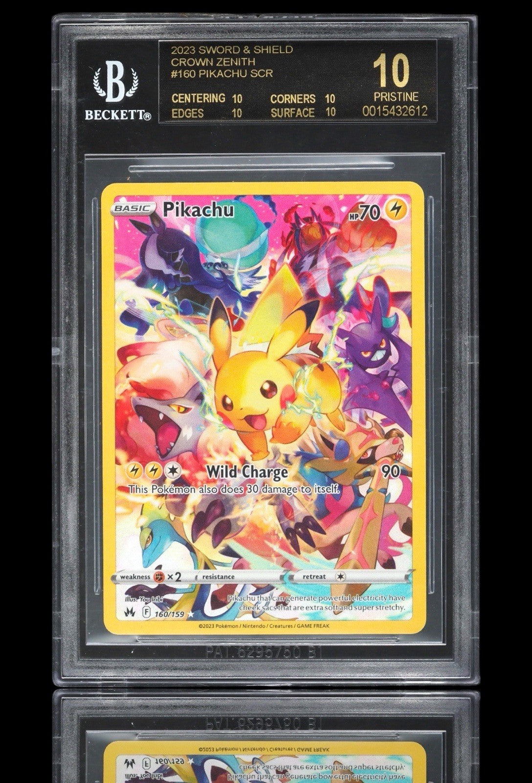 💎Pokemon Pikachu Secret 160/159 Crown Zenith BGS 10 BLACK LABEL! SHOOT OFFER!💨