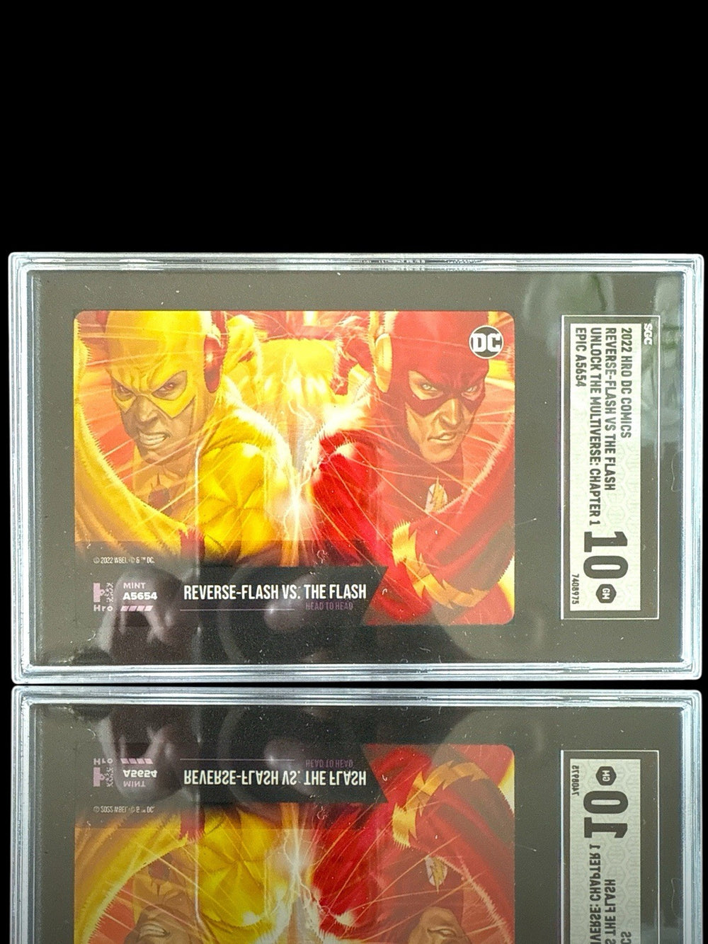 ‼️2022 DC COMICS REVERSE-FLASH VS THE FLASH BRUCE HOLO CARD GRADE 10!💨