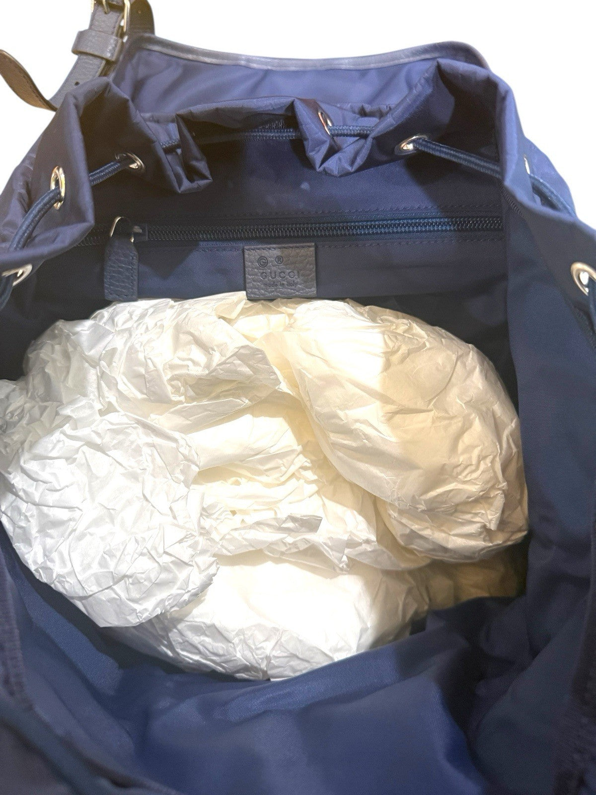 🌟NEW GUCCI Blue Medium Nylon & Leather Guccissima Backpack~SHOOT OFFER!💨