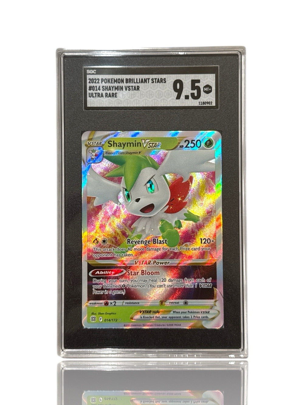 ‼️Pokemon Shaymin VSTAR 014/172: Brilliant Stars Holo GRADE 9.5! SHOOT OFFER!💨