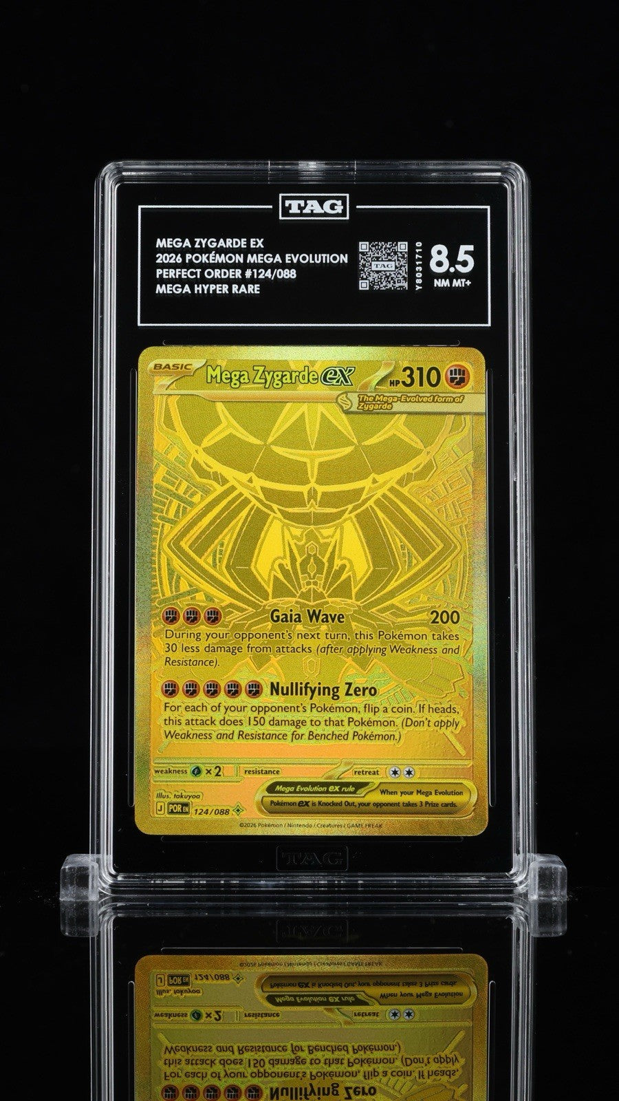 💛 Mega Zygarde ex 124/088 Perfect Order HYPER RARE TAG GRADE 8.5! SHOOT OFFER💨