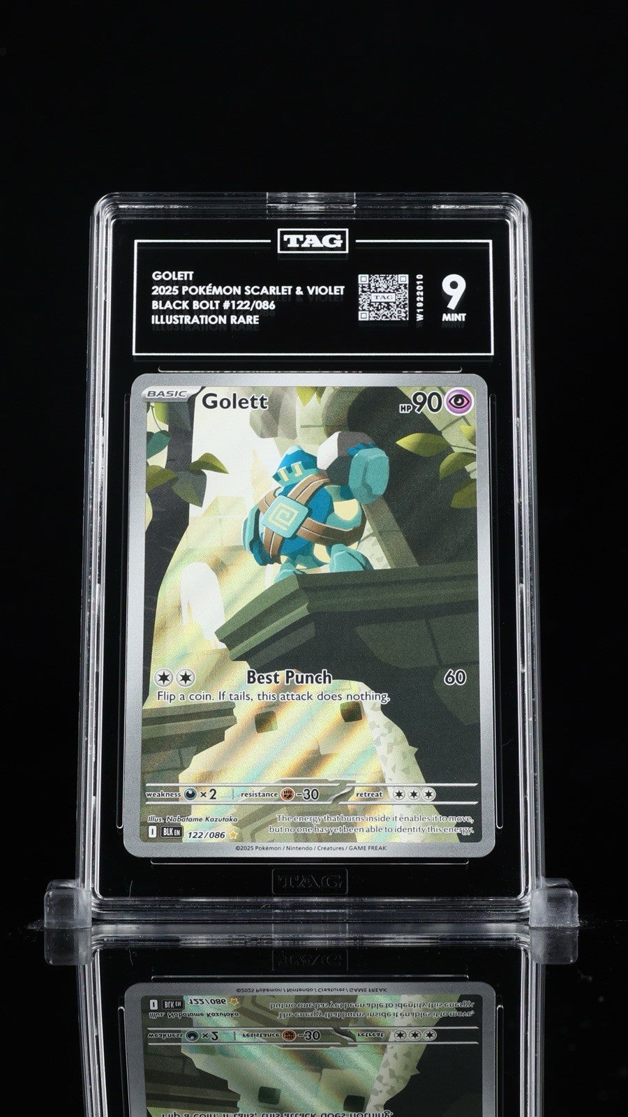 ☄️Golett 122/086: Black Bolt Holo TAG GRADE 9! SAME DAY SHIP! SHOOT OFFER!💨