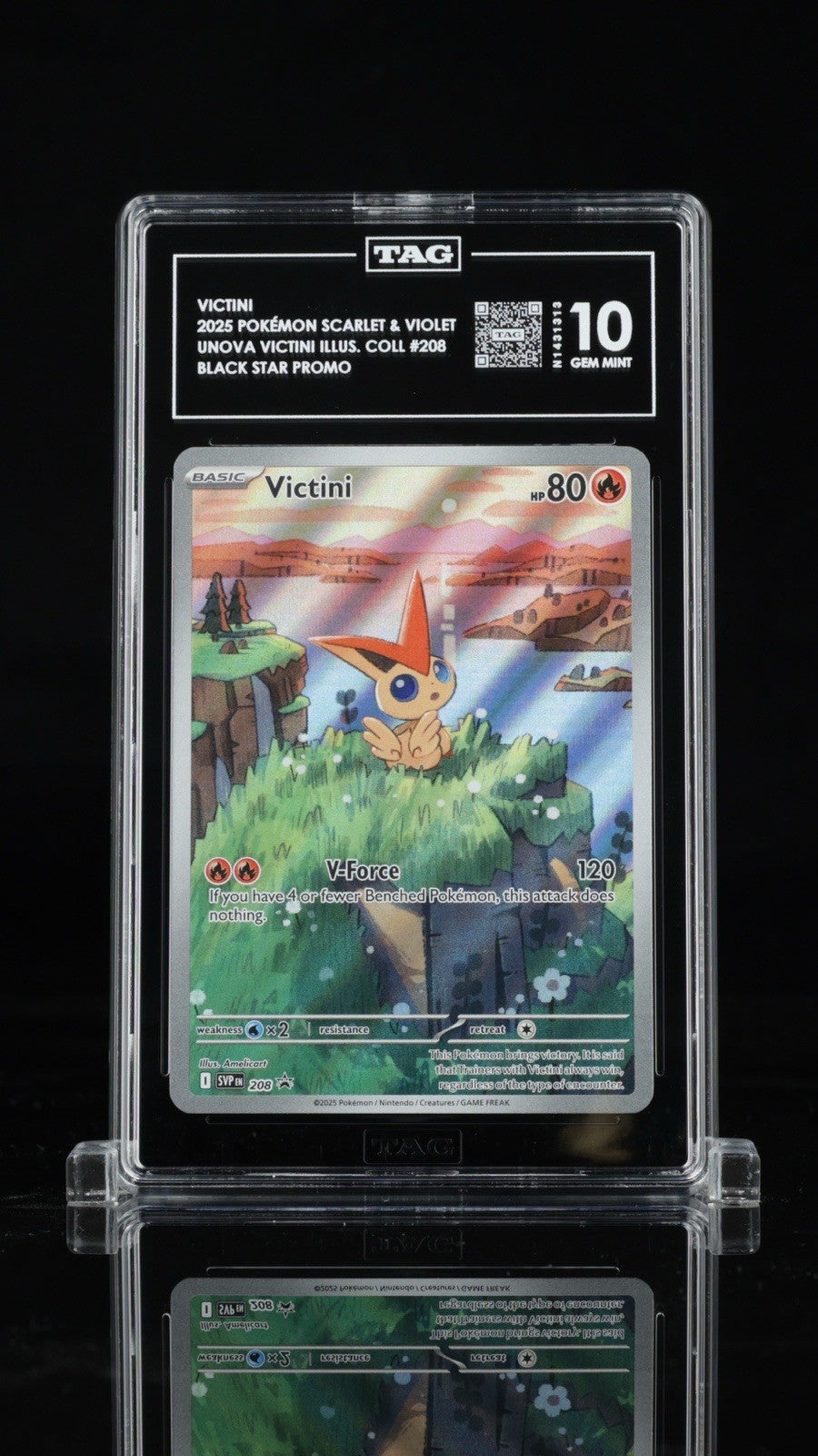 🌅 Victini 208: Scarlet & Violet Promo TAG GRADE 10~SAME DAY SHIP~SHOOT OFFER!💨