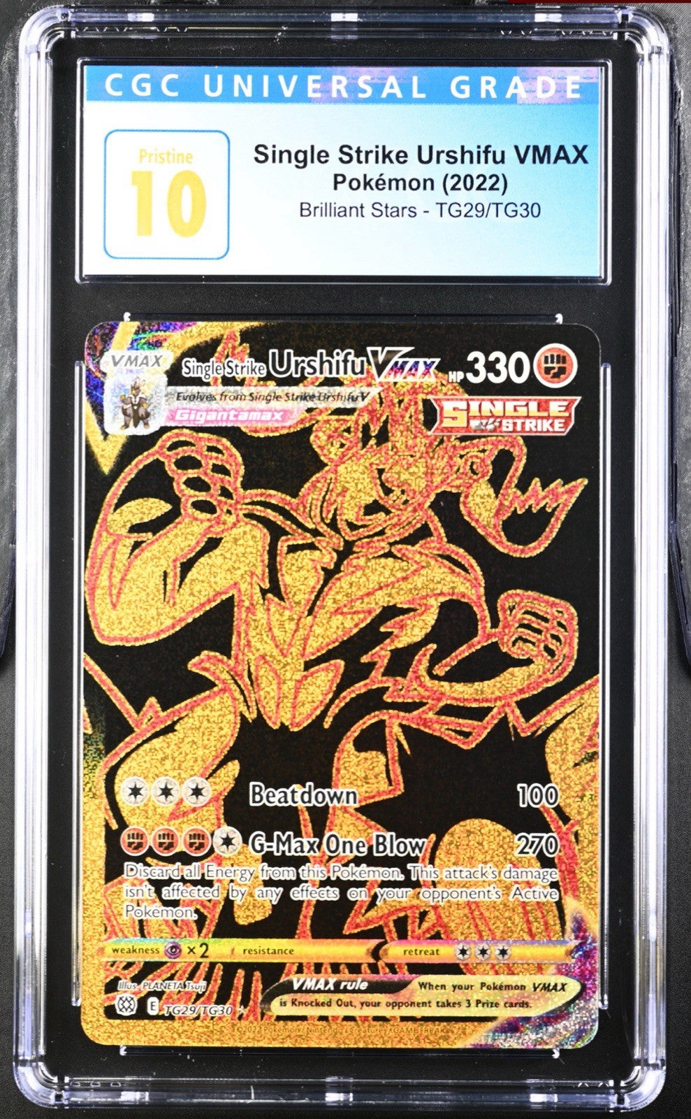 Single Strike Urshifu VMAX Secret TG29~Brilliant Stars Trainer GRADE 10 PRISTINE