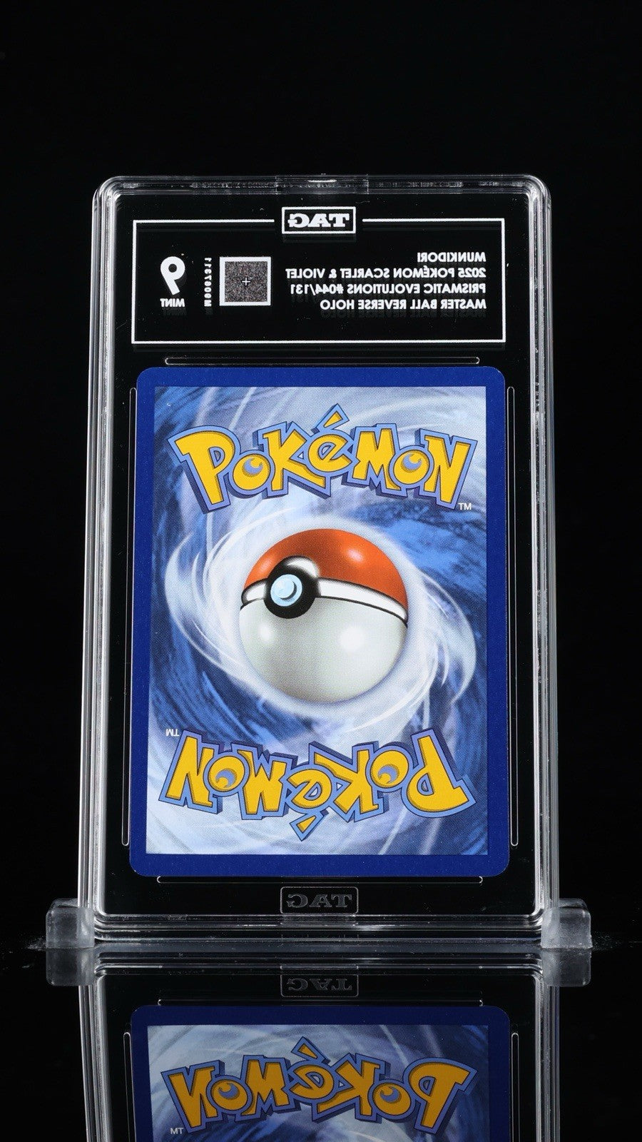 ‼️MUNKIDORI 2025 POKEMON SCARLET & VIOLET #044 MASTER BALL REVERSE TAG GRADE 9💨