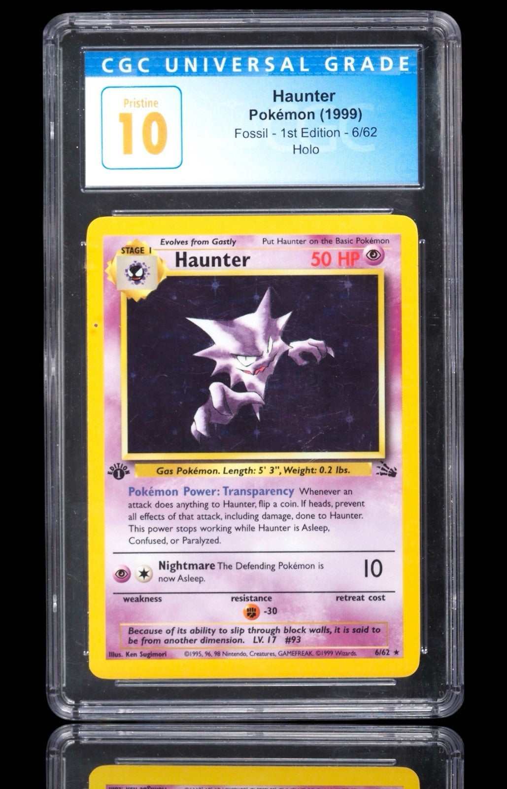 💎Pokemon Haunter #6 Fossil Holo 1ST EDITION GRADE 10 PRISTINE GOLD LABEL POP 11
