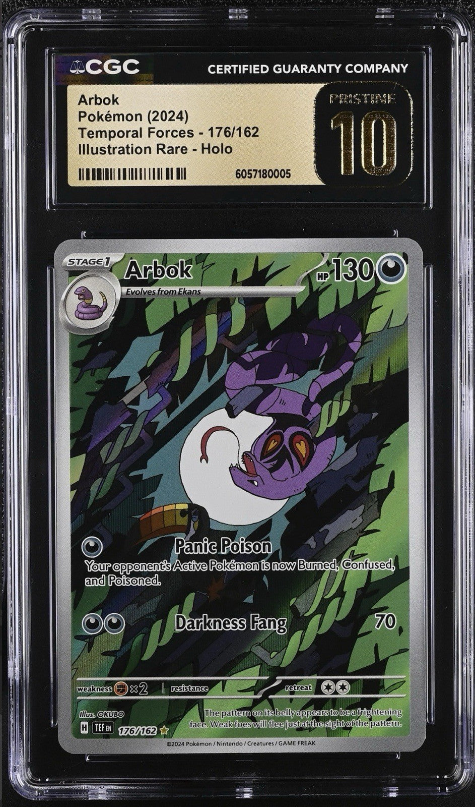 ‼️Pokemon Arbok #176 Temporal Forces GRADE 10 PRISTINE GOLD LABEL TOP POP!💨