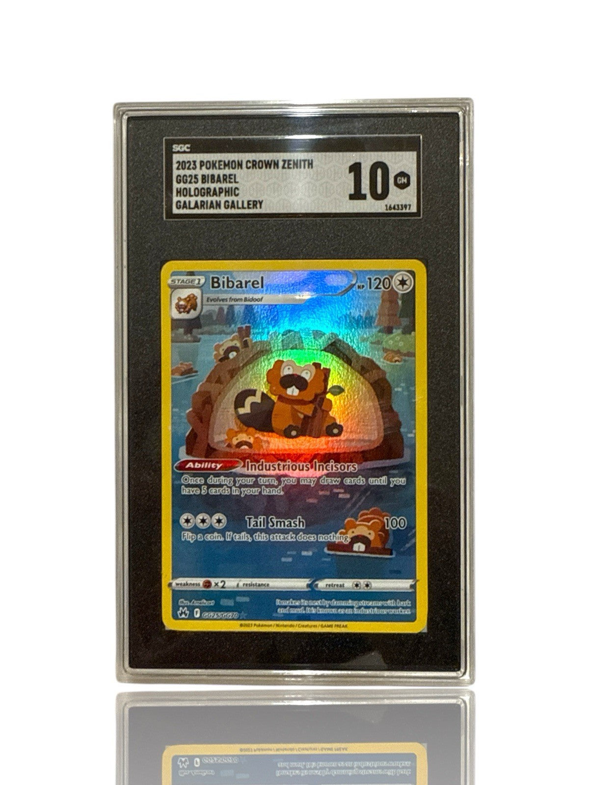 ‼️Bibarel GG25/GG70 Crown Zenith: Galarian Gallery Holo GRADE 10! FAST SHIP!💨