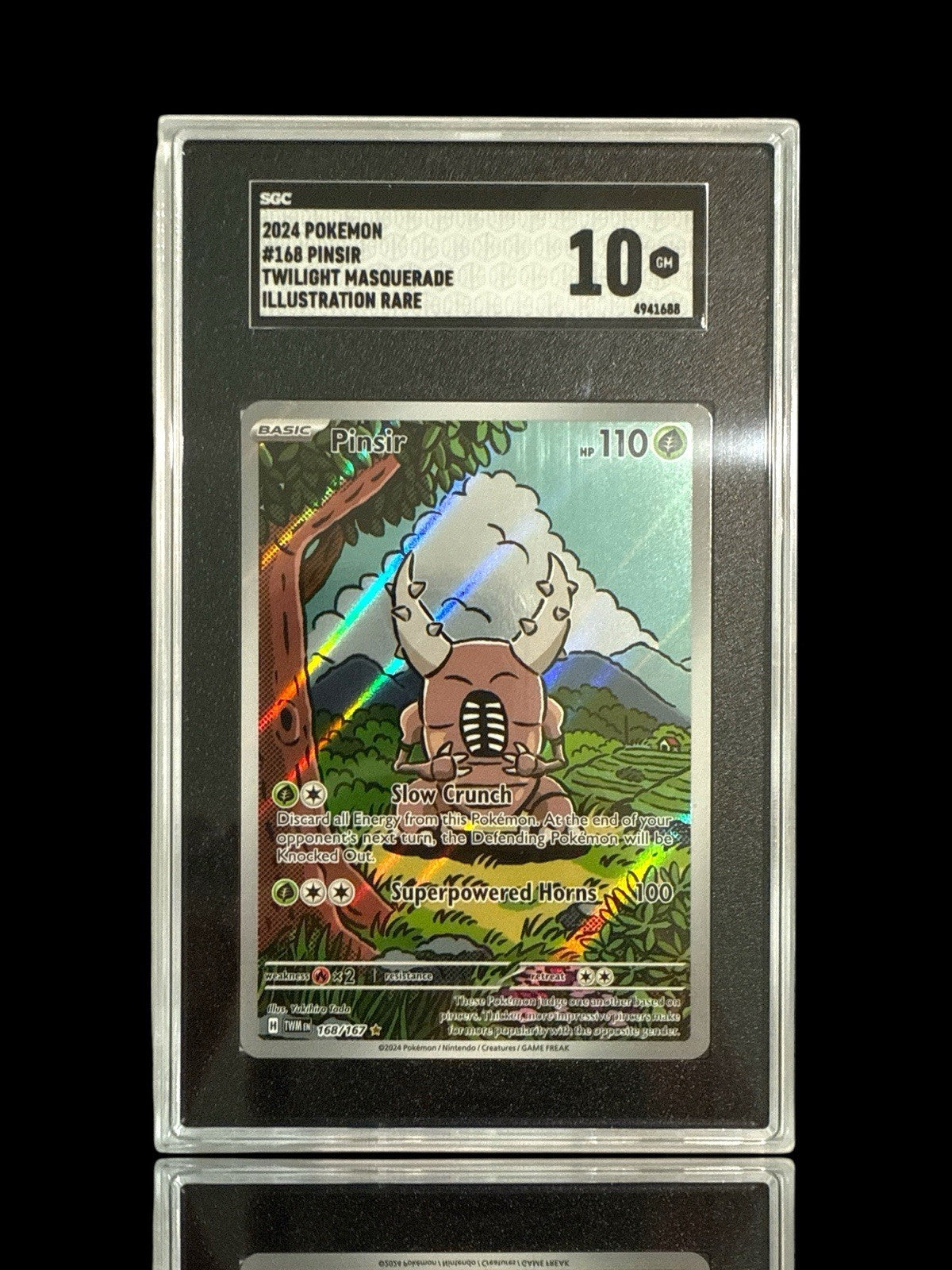 ‼️2024 POKEMON #168 PINSIR TWILIGHT MASQUERADE ILLUSTRATION RARE GRADE 10!💨