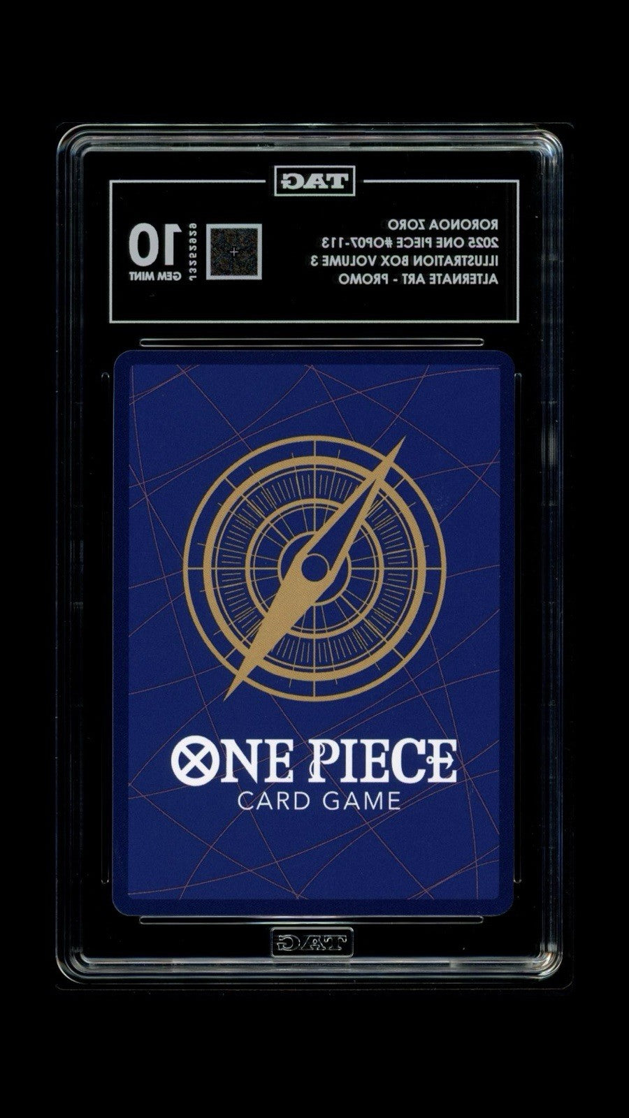 🔥 Roronoa Zoro Illustration 3 OP07-113 One Piece Promo Cards~ TAG GRADE 10!💨