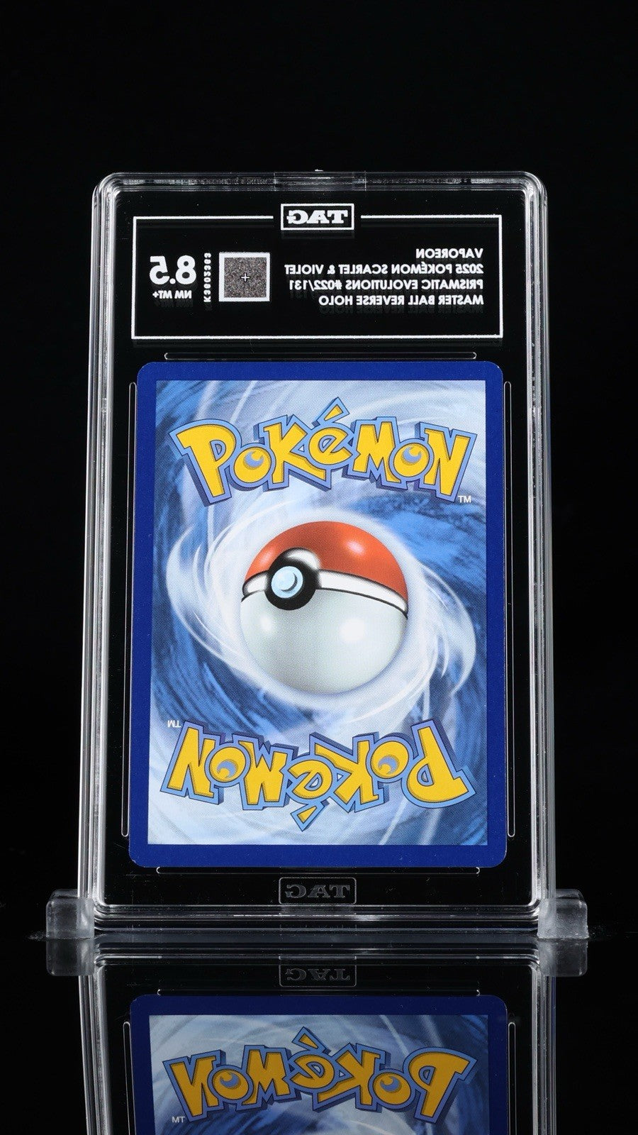 ‼️Vaporeon Master Ball HOLO #022: Prismatic Evolutions TAG GRADE 8.5 SHIPS FAST