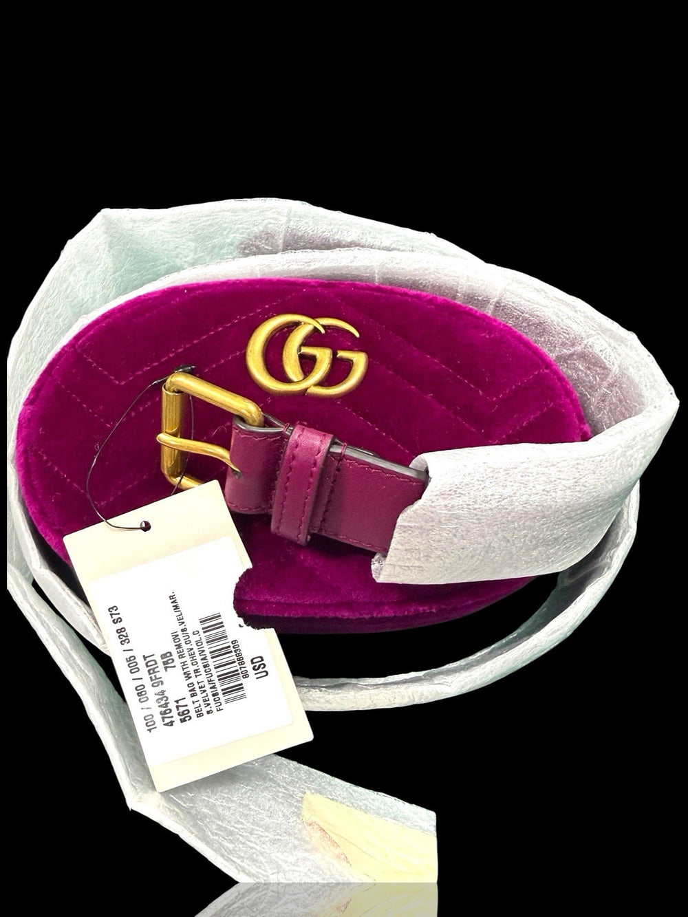 ⚠️ NEW RARE W/ TAGS~Gucci Marmont Belt Belt Bag Velvet Fuscia RETAIL IS $980💨