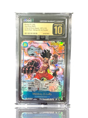 💎 Monkey.D.Luffy OP11-118 GRADE 10 PRISTINE GOLD LABEL BLACK DIAMOND MBA 💎