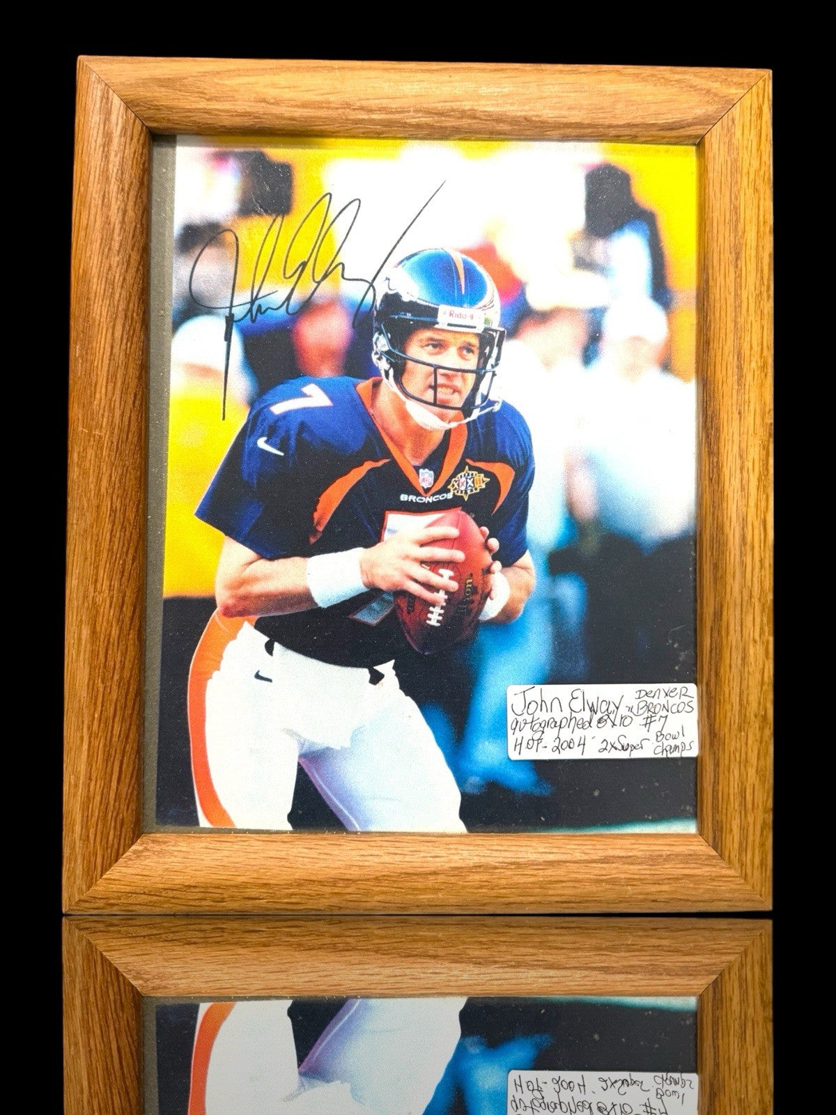 ⚠️John Elway Signed Photo Framed 8x10 w/COA Denver Broncos~LOW PRICE FAST SHIP💨