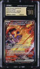 ‼️CGC 10 Pristine GOLD LABEL Team Rocket MOLTRES SIR Destined Rivals #239/182💨