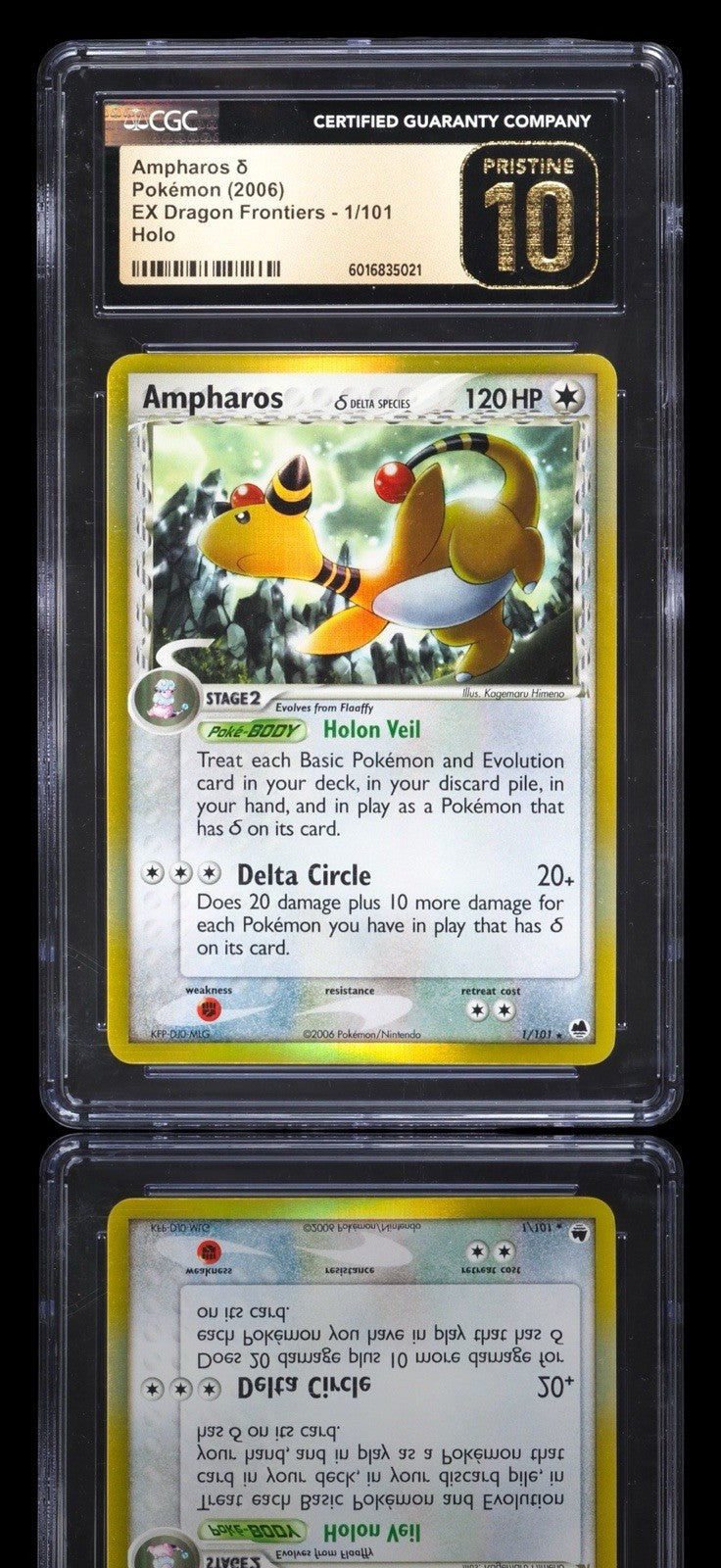💎 Ampharos Delta Species #1 Dragon Frontiers GRADE 10 PRISTINE GOLD LABEL POP 3