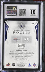 ‼️2021-22 UD Ultimate Collection Rookies Aliaksei Protas~GRADE 9~AUTO 10~POP 1💨