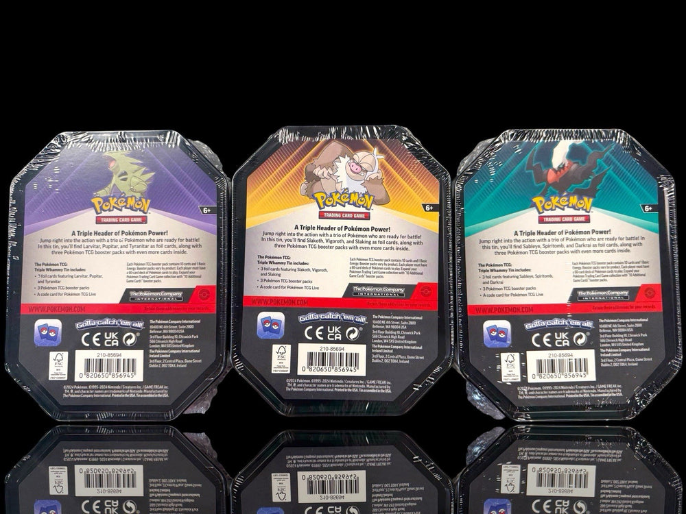 🌀 Pokemon TCG Triple Whammy Tin SET OF 3~Factory Sealed~FAST SHIP SHOOT OFFER💨