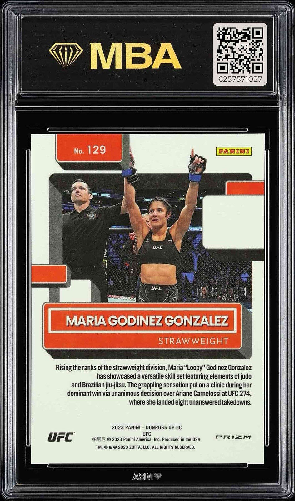 ⚠️2023 Panini Optic UFC Rated Rookie Maria Godinez Gonzalez 129 Red~MBA 10 POP 1