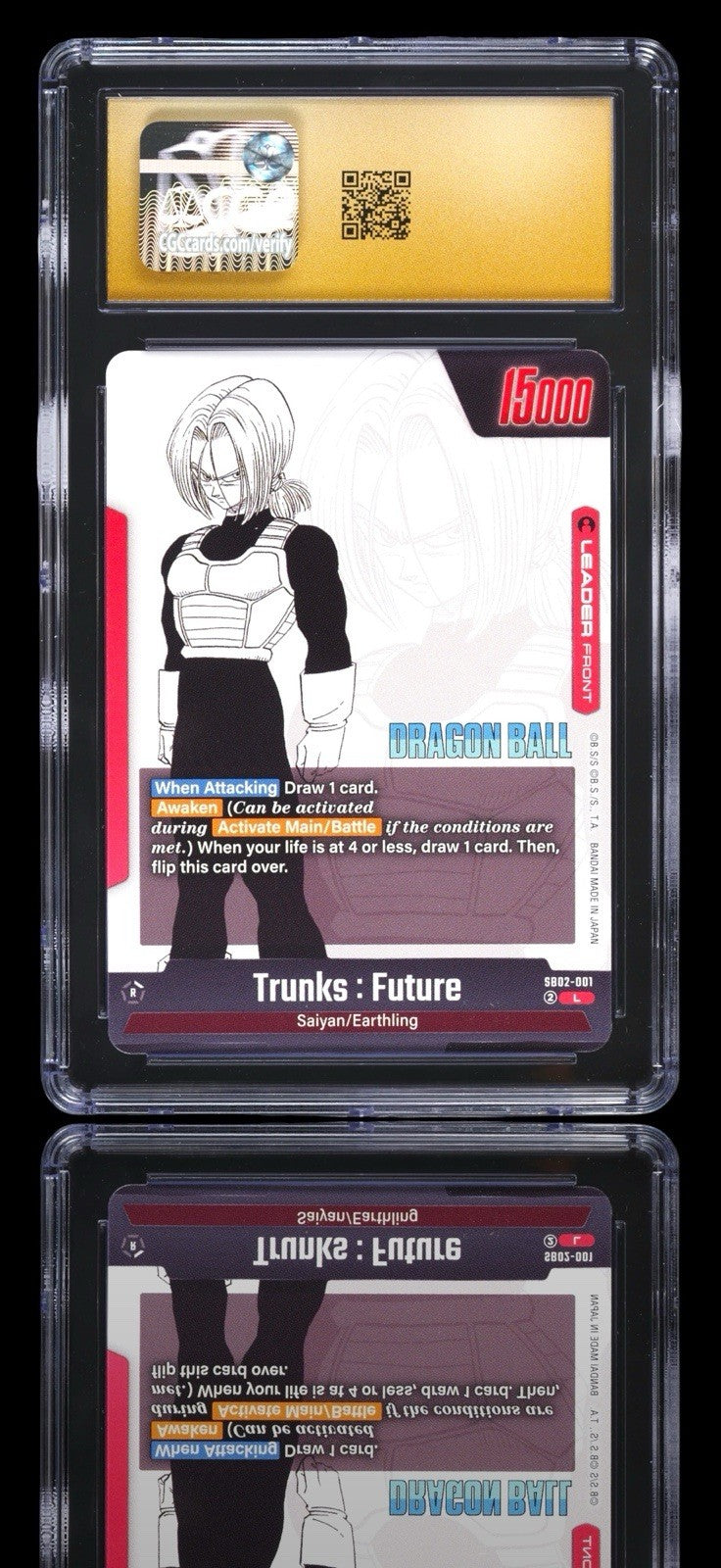 🔥Trunks Future SB02-001 DBS Manga Booster 02 PRISTINE 10 GOLD LABEL TOP POP 11