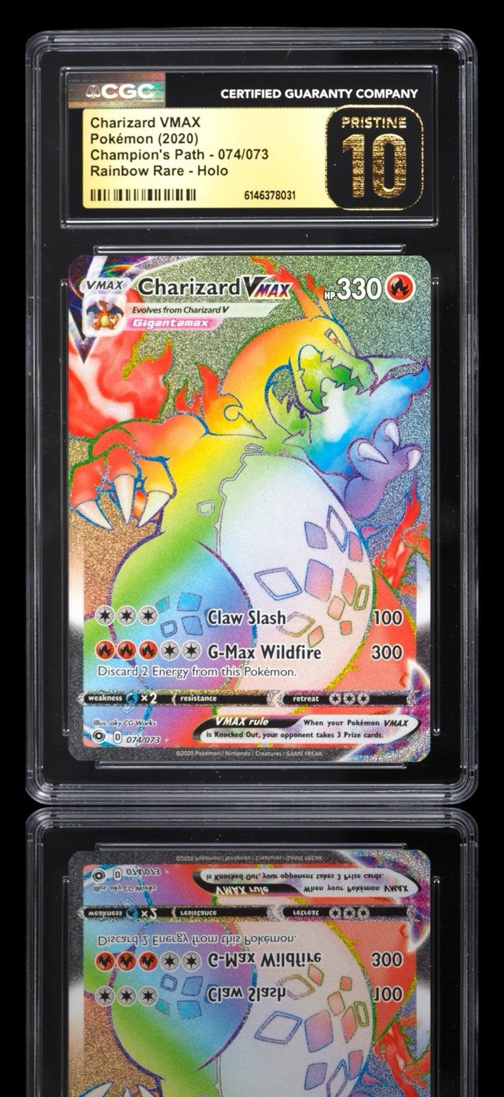 🔥 Charizard VMAX Secret 074 Champions Path GRADE 10 PRISTINE GOLD LABEL!💨