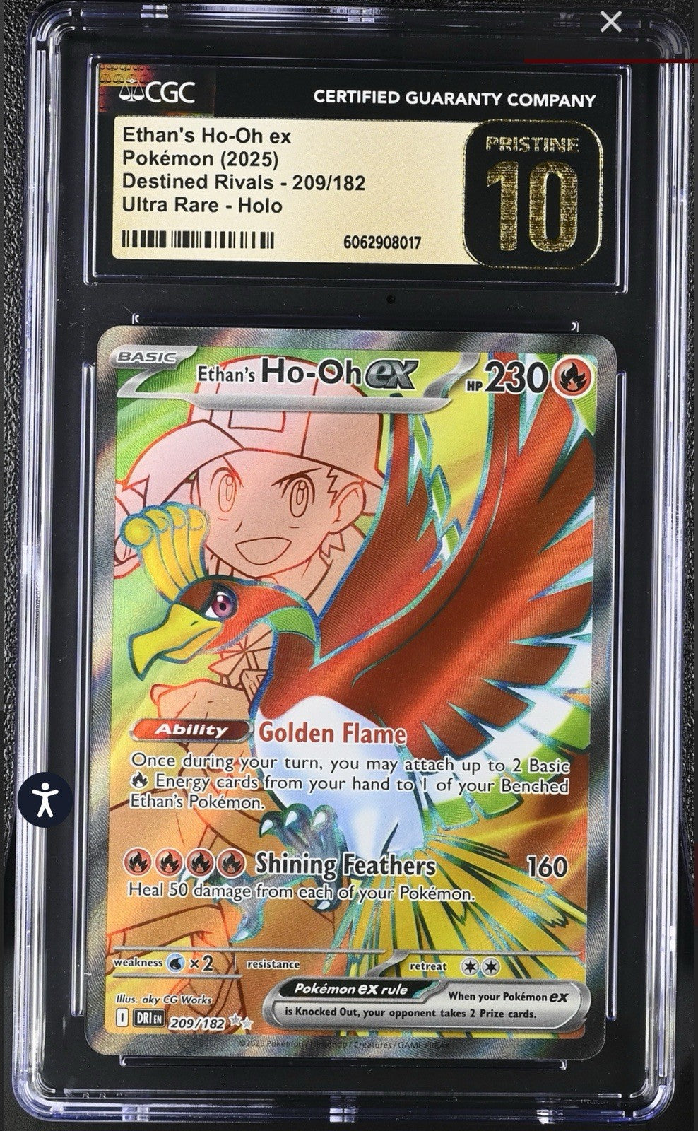 ‼️Ethan's Ho-Oh ex Pokémon (2025) Destined Rivals~ Ultra Rare GRADE 10 PRISTINE