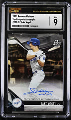 ‼️2021 Bowman Platinum Top Prospects Jake Vogel #TOP-27 AUTO RC POP 1!💨AUTO 10