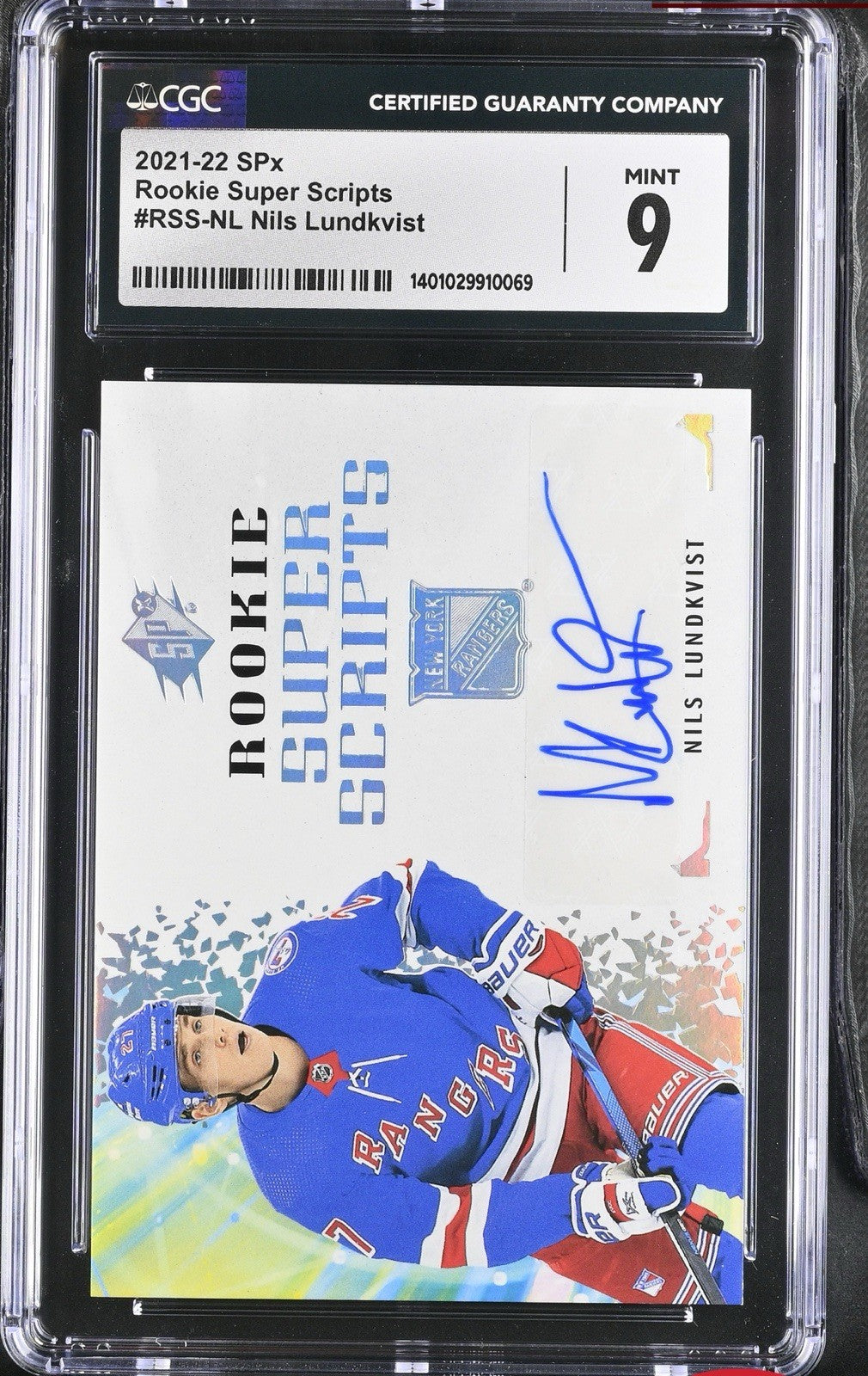 ‼️2021-22 SPx - Rookie Superscripts Nils Lundkvist #RSS-NL~ GRADE 9, AUTO 10💨
