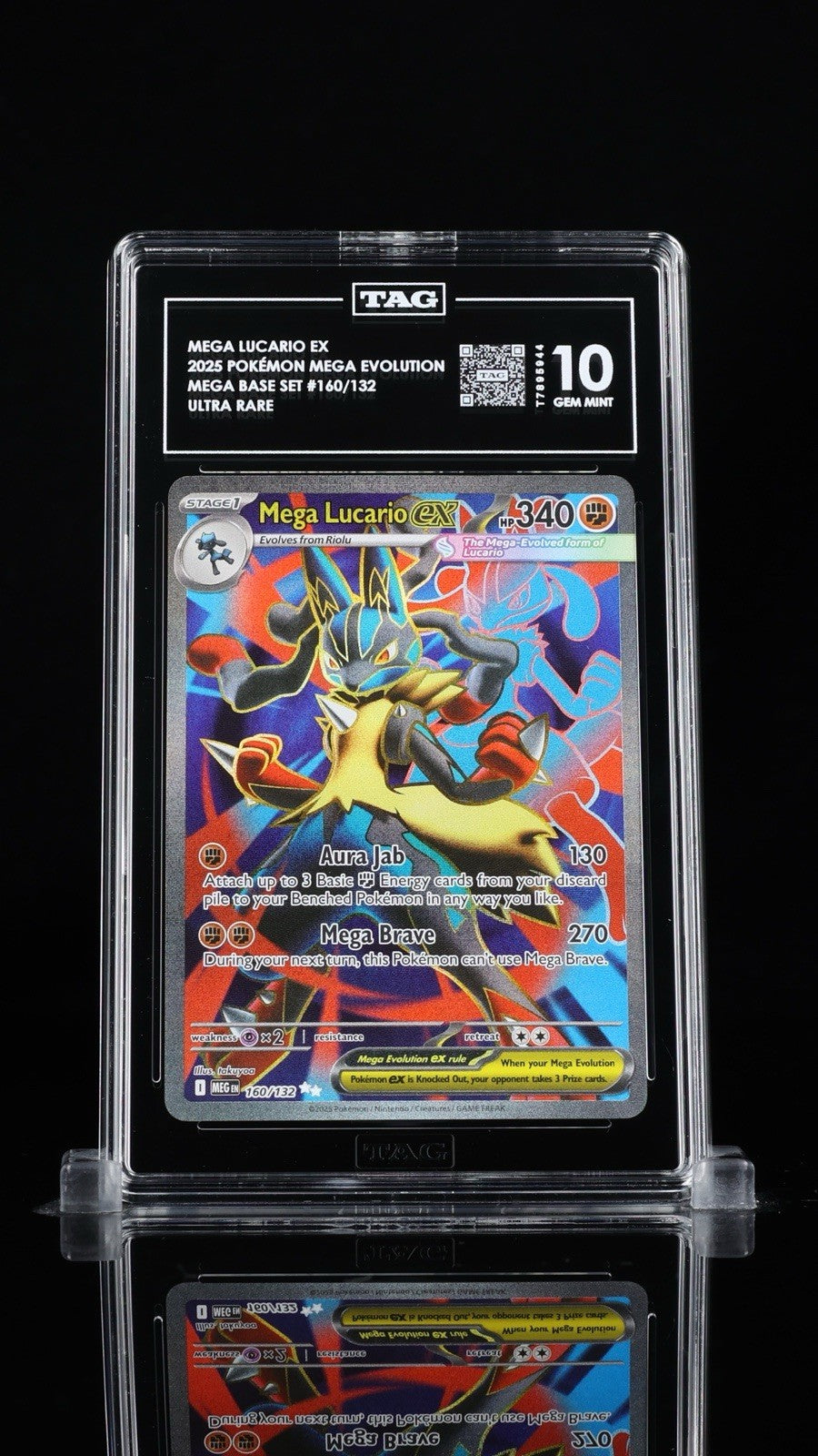 ‼️Mega Lucario ex 160/132: Mega Evolution TAG GRADE 10~FAST SHIP~SHOOT OFFER!💨