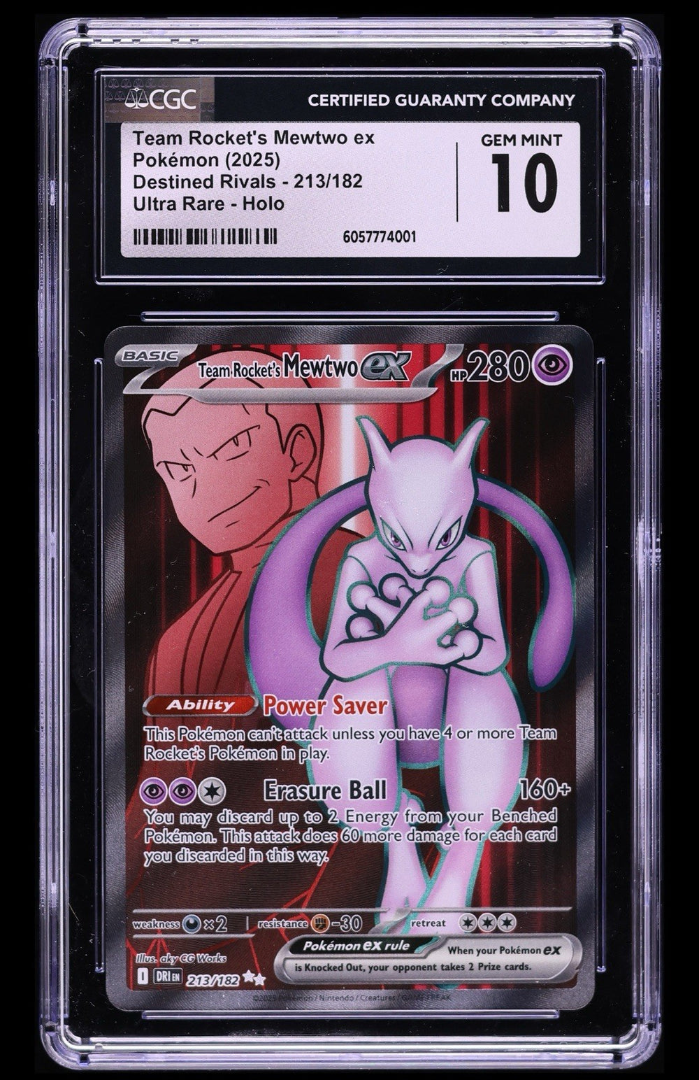 ‼️Team Rocket's Mewtwo ex Pokémon (2025) Destined Rivals - 213/182 GRADE 10💨