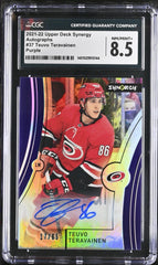 ‼️2021-22 Upper Deck Synergy~Auto Purple #37 Teuvo Teravainen GRADED SHOOT OFFER