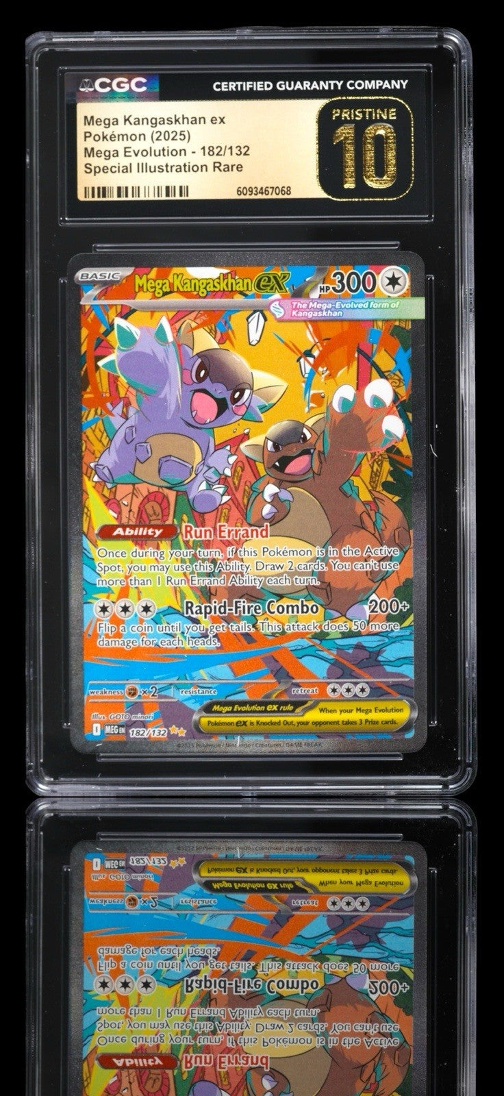 💎 Mega Kangaskhan ex 182 Mega Evolution Holo GRADE 10 PRISTINE GOLD LABEL!💨