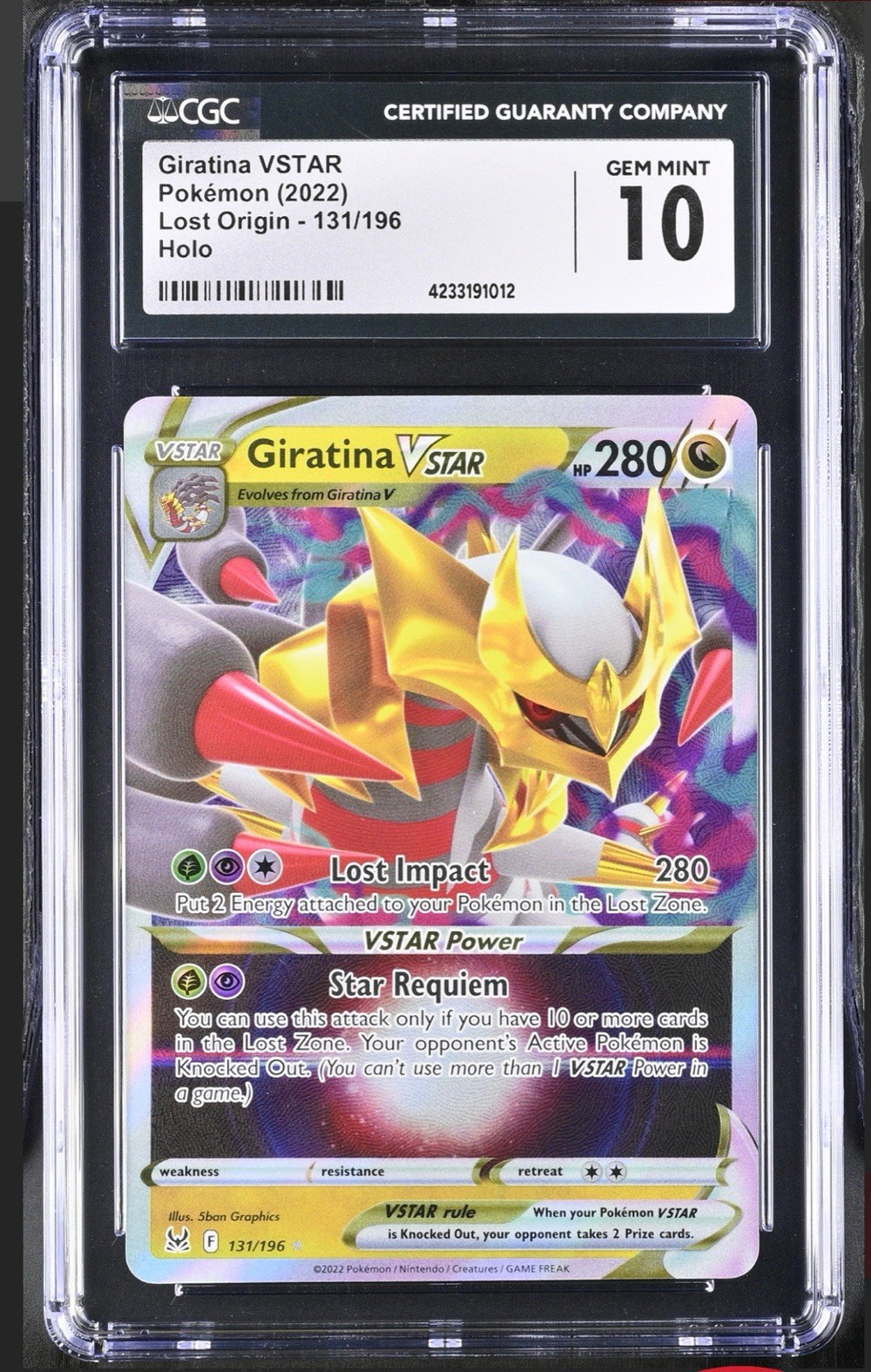 ‼️Giratina VSTAR 131/196: Lost Origin Holo GRADE 10! SHIP SAME DAY~SHOOT OFFER💨