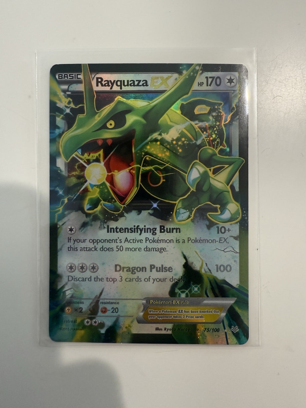 ‼️Rayquaza EX 75/108 Roaring Skies Holo~SAME DAY SHIP! SHOOT OFFER💨