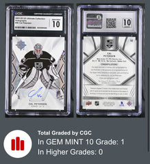 ‼️2021-22 Upper Deck Ultimate Collection~Cal Petersen #46 Autographs GRADE 10💨